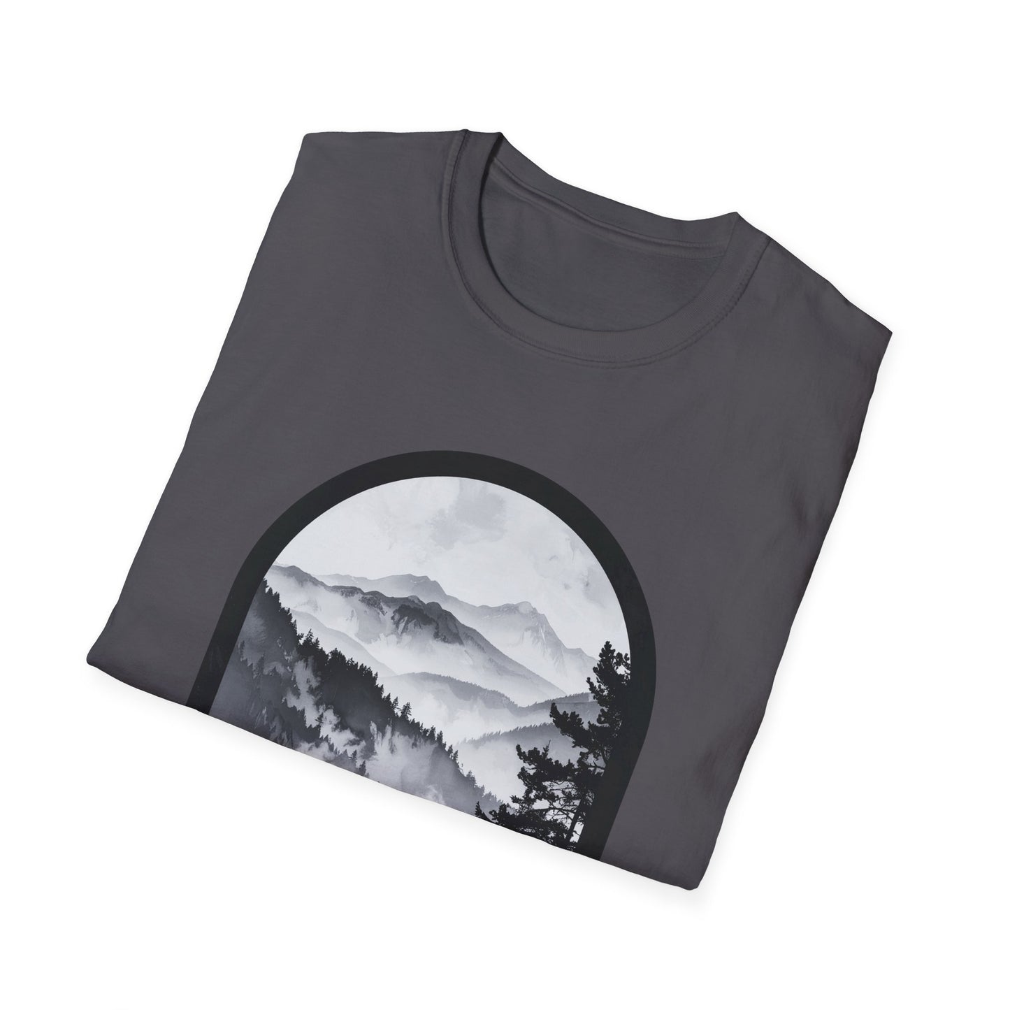 Woman and Dog Mountain View T-Shirt – Outdoor Adventure Design
