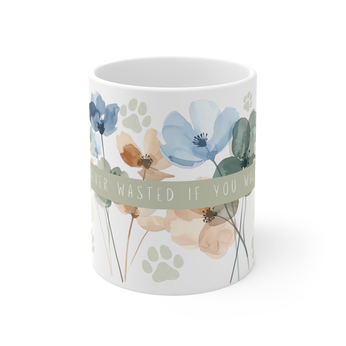 The Day’s Never Wasted If You Walked the Dog Mug – Sage and Cream