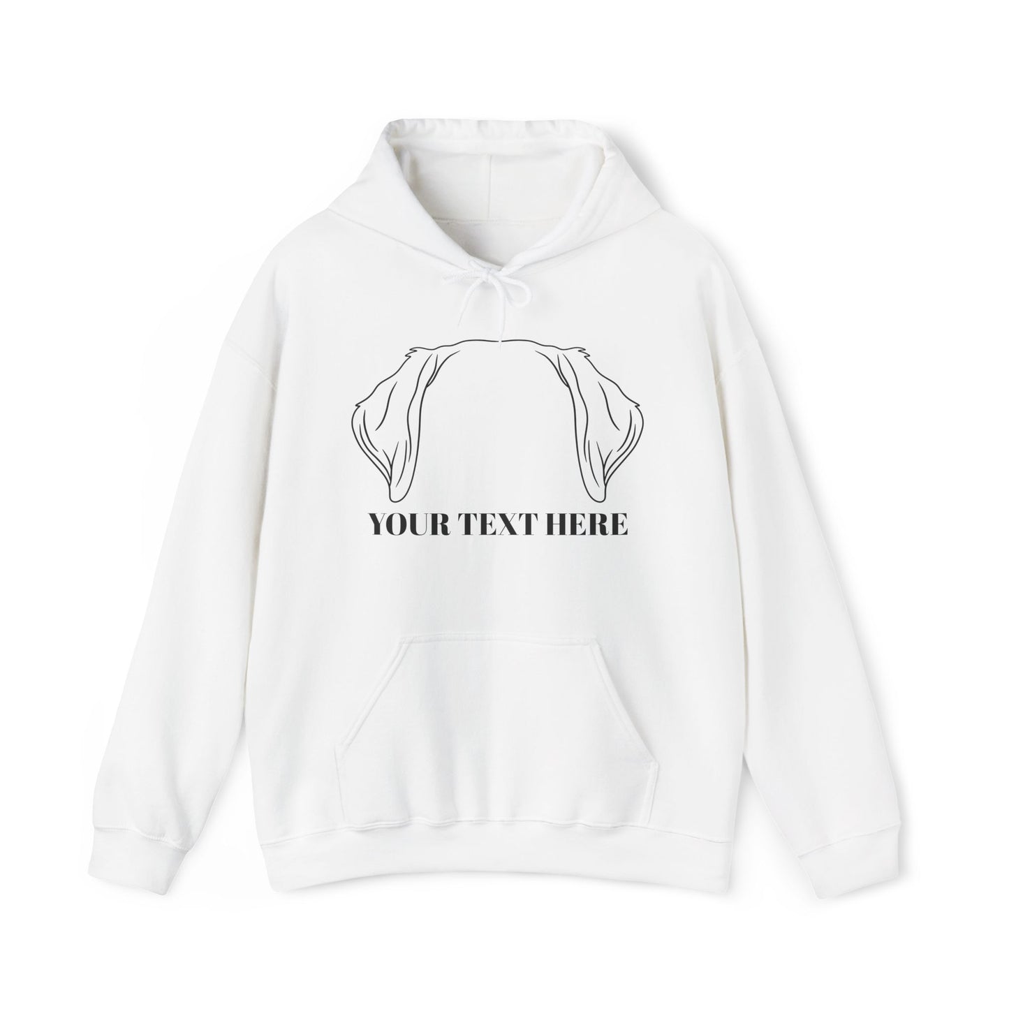 Personalised Labrador Dog Ear Hoodie – Custom Text Unisex Pullover