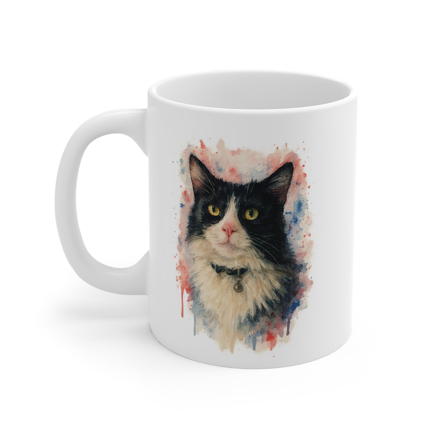 Custom Pet Portrait Mug – Watercolour Style with Personalised Photo and Colour Theme, Gift, Present