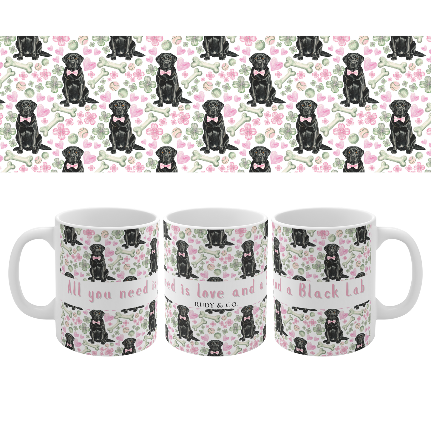 Black Labrador Valentine’s Mug – “All you need is love and a Black Lab”