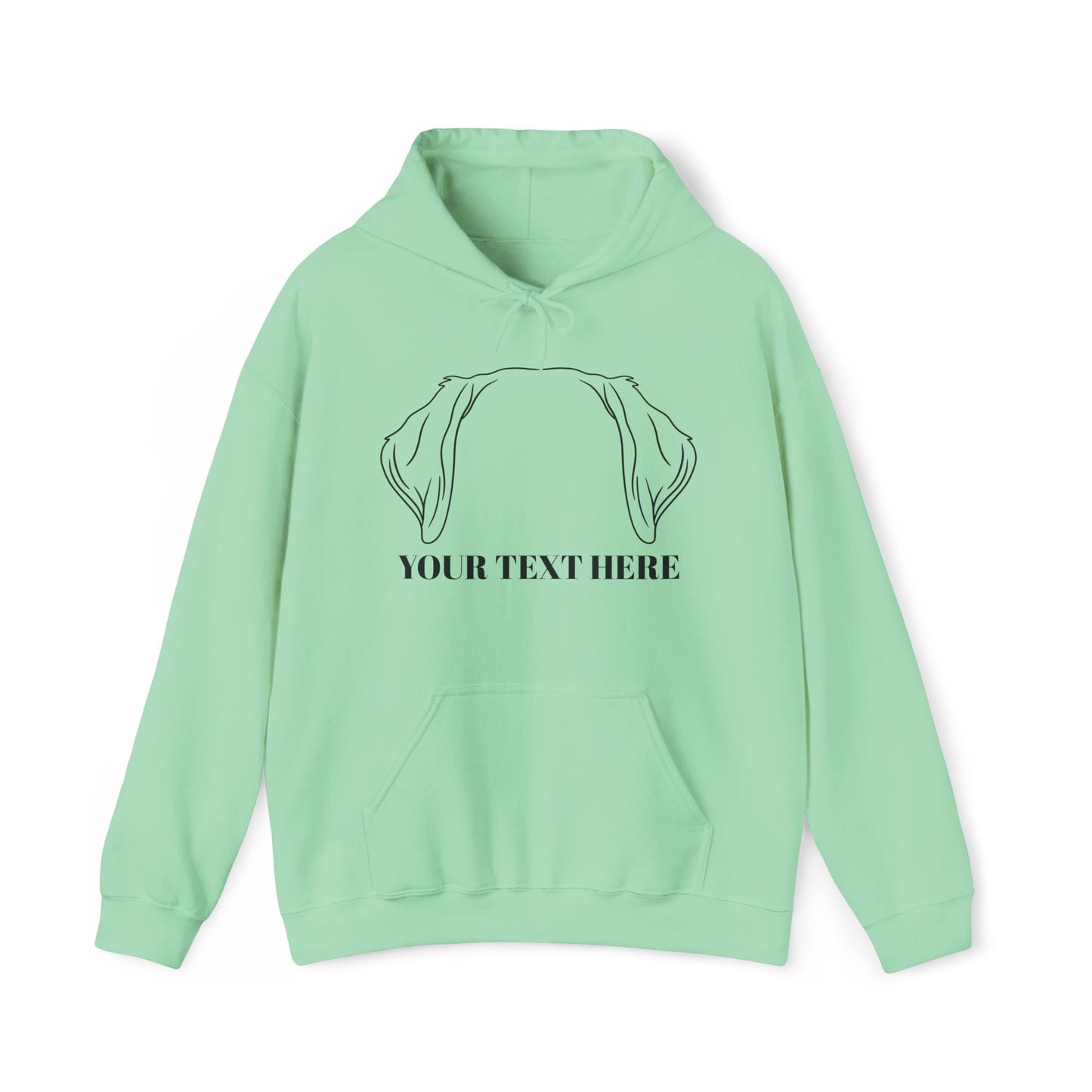 Personalised Labrador Dog Ear Hoodie – Custom Text Unisex Pullover