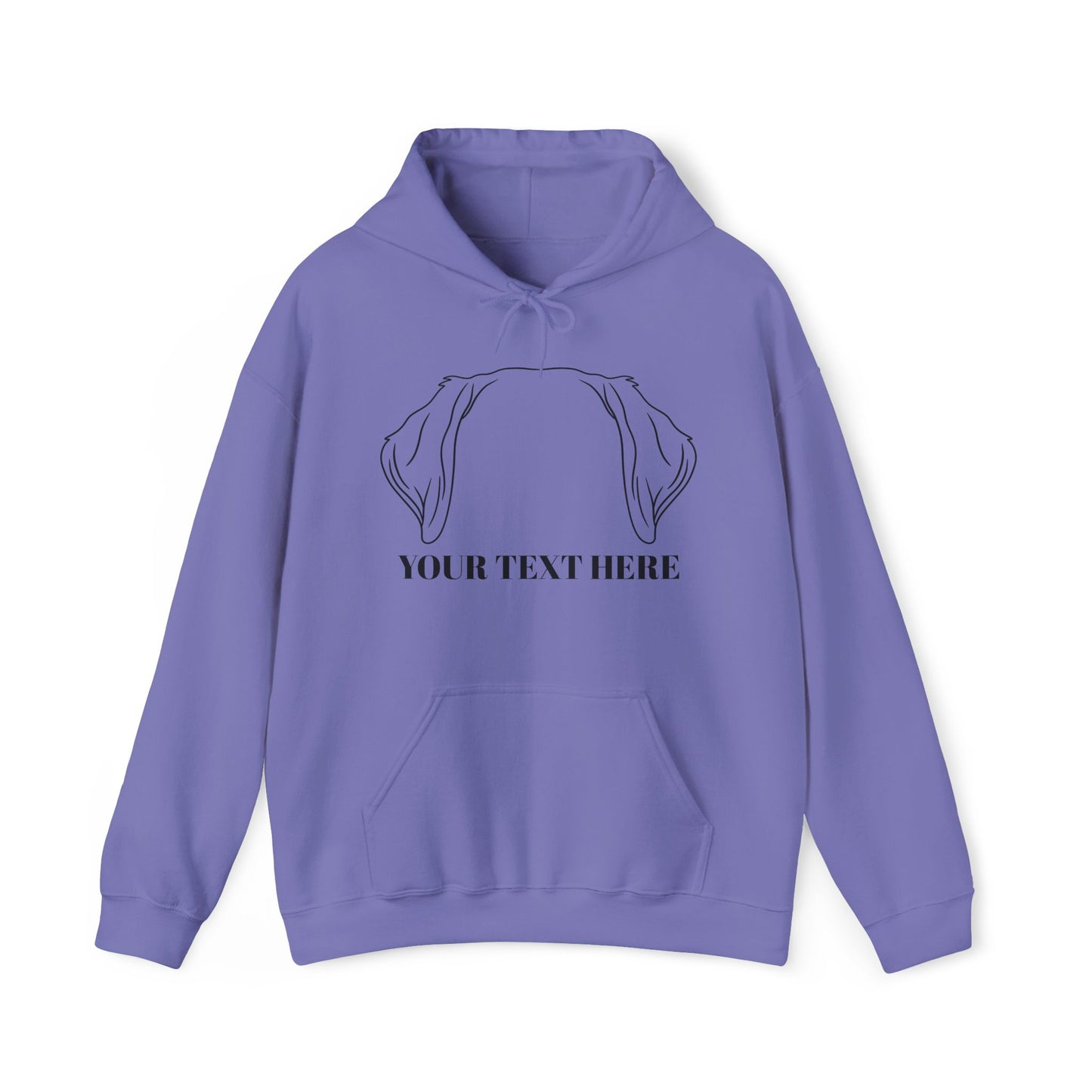 Personalised Labrador Dog Ear Hoodie – Custom Text Unisex Pullover