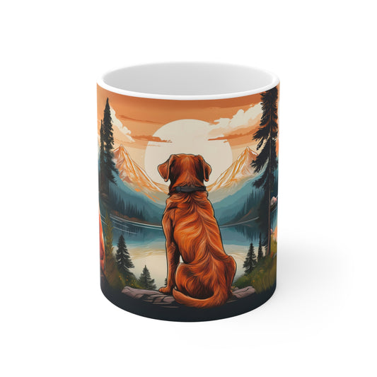“Rudy’s Mountain Morning” – Hand-Drawn Wrap-Around Mug