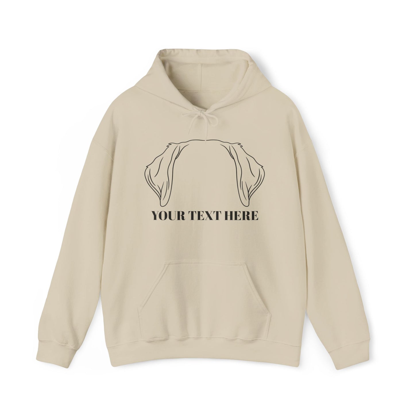 Personalised Labrador Dog Ear Hoodie – Custom Text Unisex Pullover