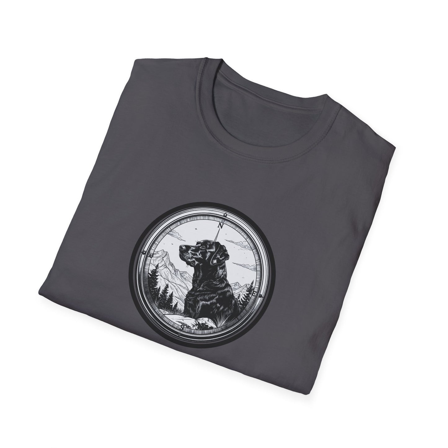 Labrador Outdoor Compass T-Shirt – Mountain & Forest Dog Lover Design