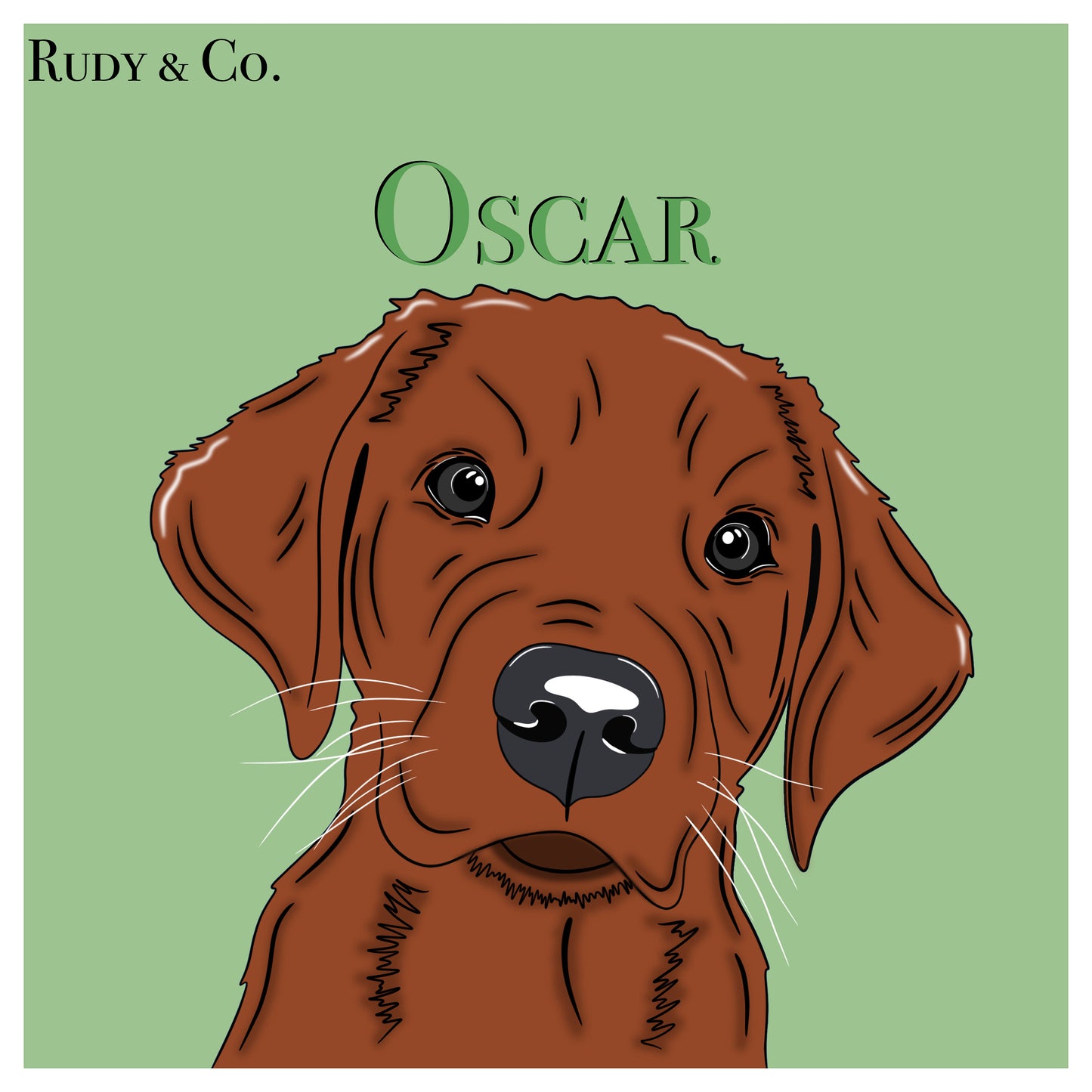 Personalised Digital Art Pet Portrait - Custom Square Artwork