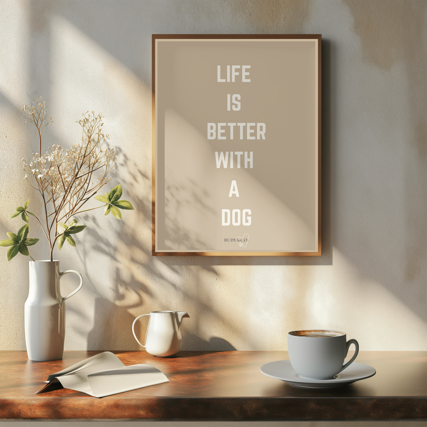 Life Is Better With a Dog – Digital Art Print (Instant Download)