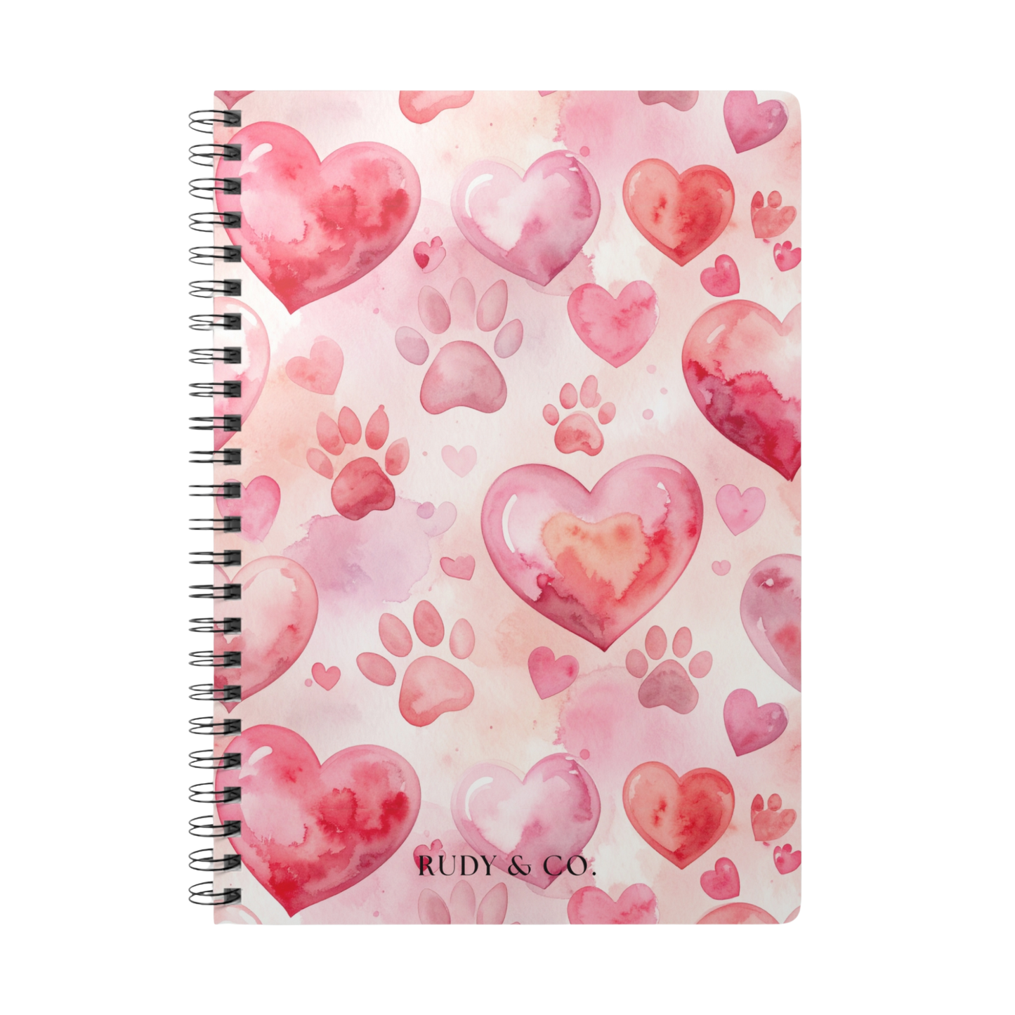 Hearts & Paw Prints - Softcover Notebook - A5