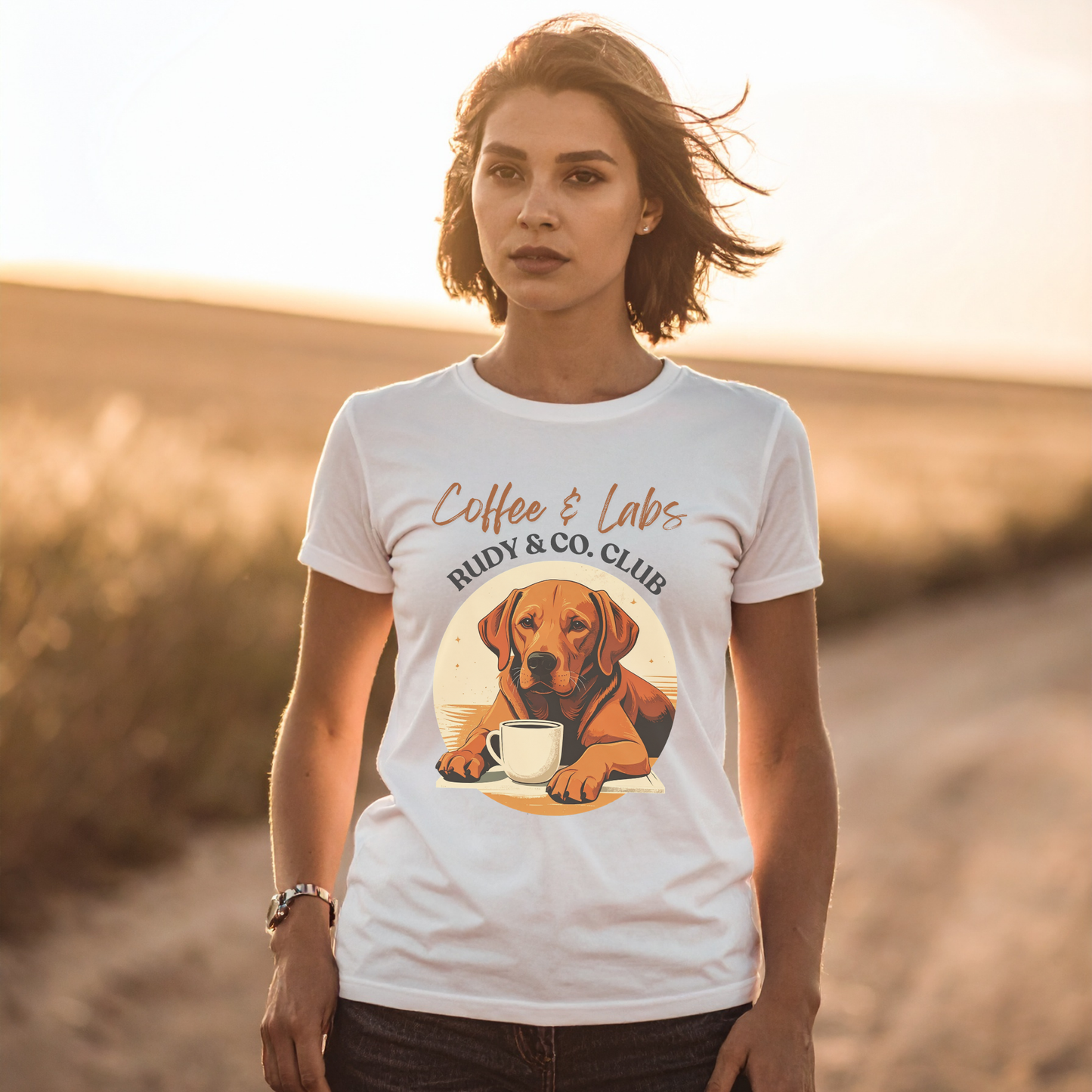 Coffee & Labs – Rudy & Co. Retro Labrador Tee