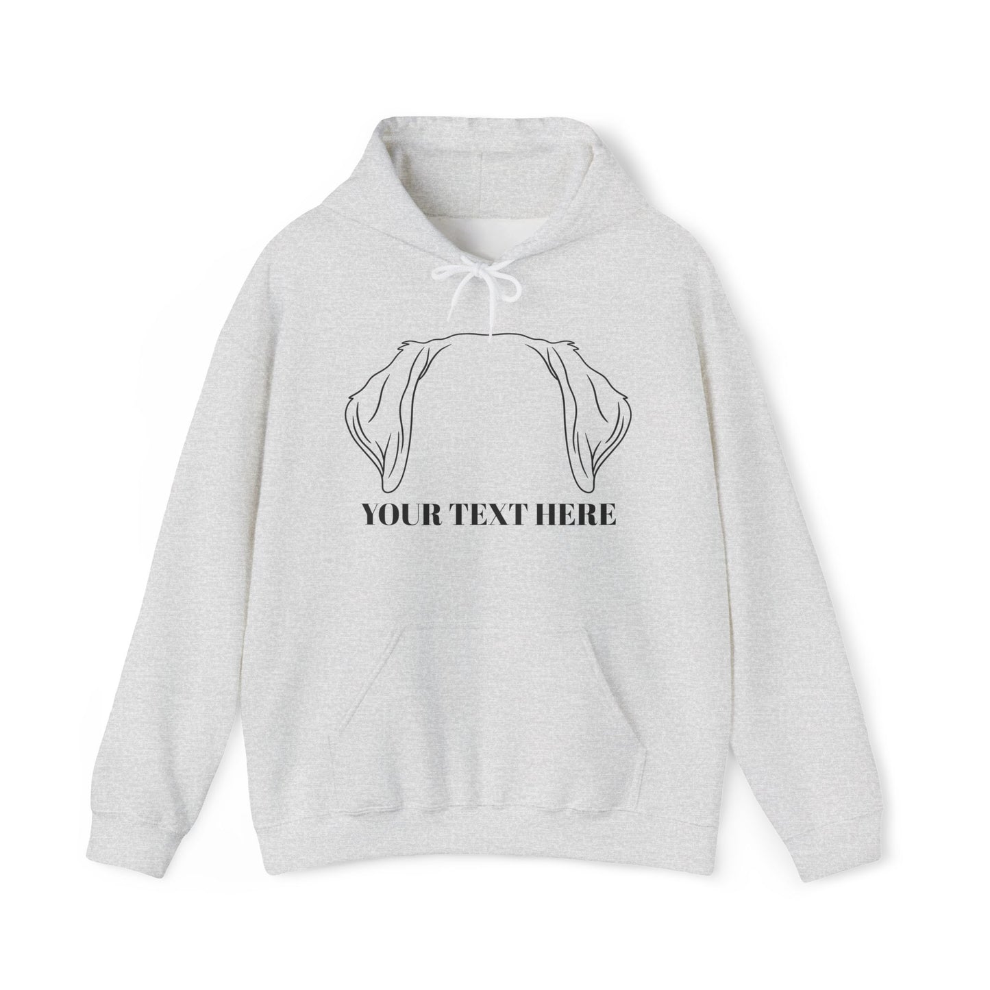 Personalised Labrador Dog Ear Hoodie – Custom Text Unisex Pullover