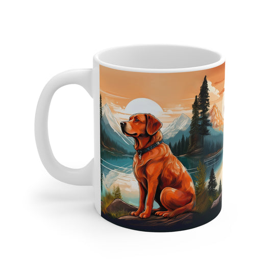 “Rudy’s Mountain Morning” – Hand-Drawn Wrap-Around Mug