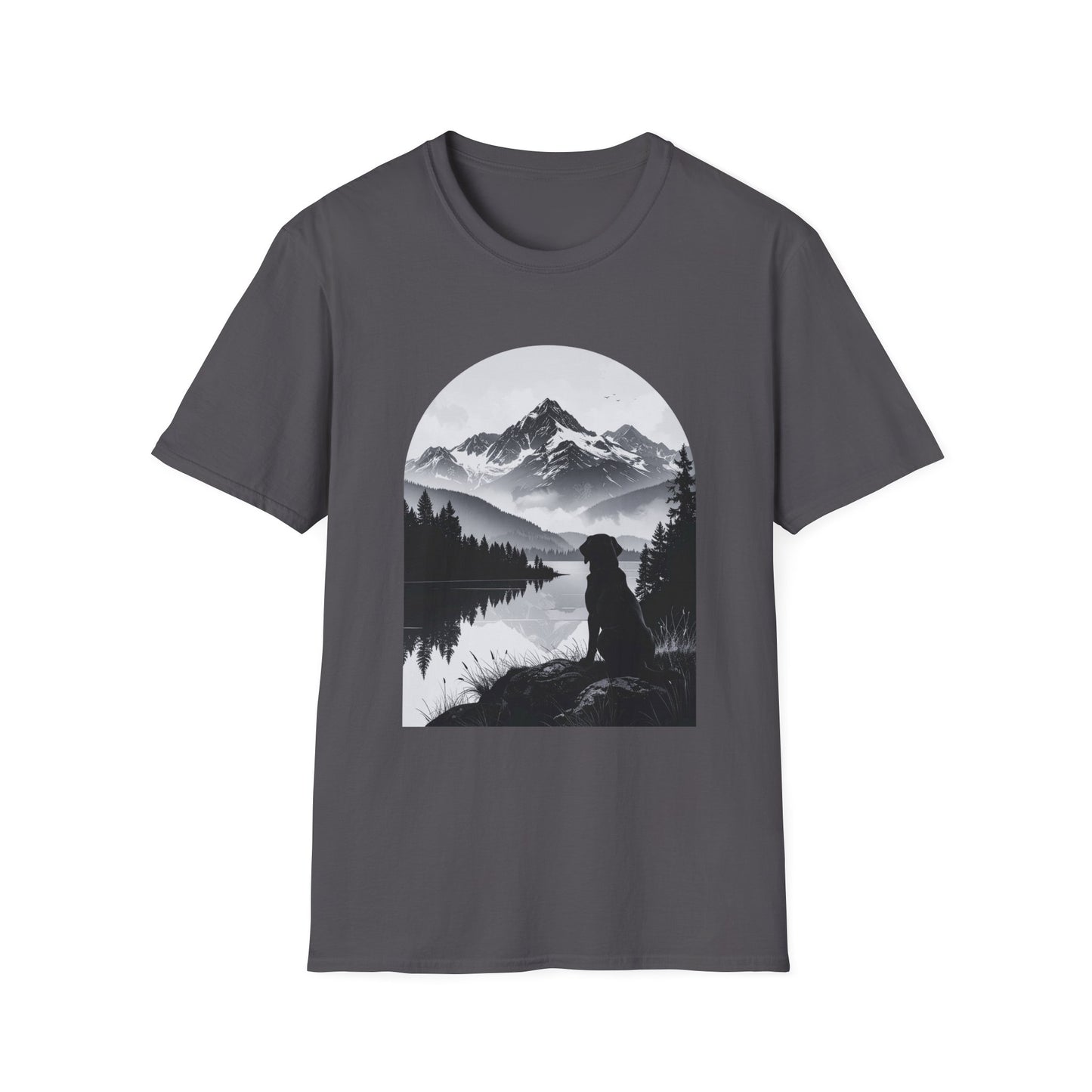 Labrador Mountain Reflection T-Shirt – Scenic Outdoor Dog Design
