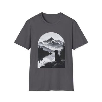 Labrador Mountain Reflection T-Shirt – Scenic Outdoor Dog Design
