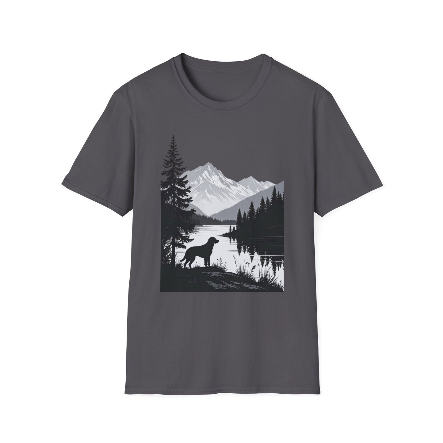 Labrador Mountain Lake T-Shirt – Outdoor Dog Adventure Design