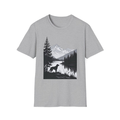 Labrador Mountain Lake T-Shirt – Outdoor Dog Adventure Design