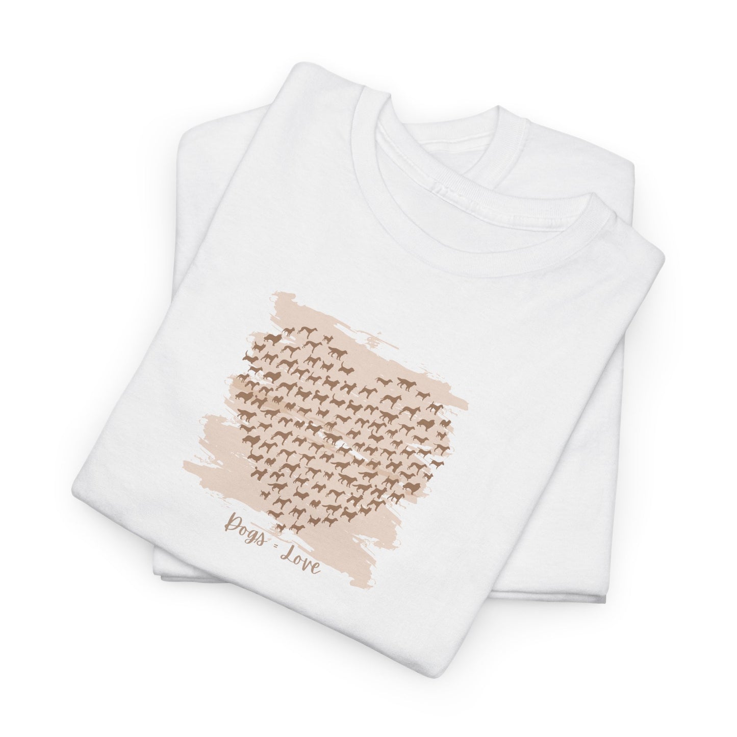 Dogs = Love – Heart Silhouette Dog Lover Unisex Tee