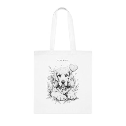 Valentine Dog Tote Bag – Choose from 5 Hand-Drawn Style Cocker Spaniel Designs