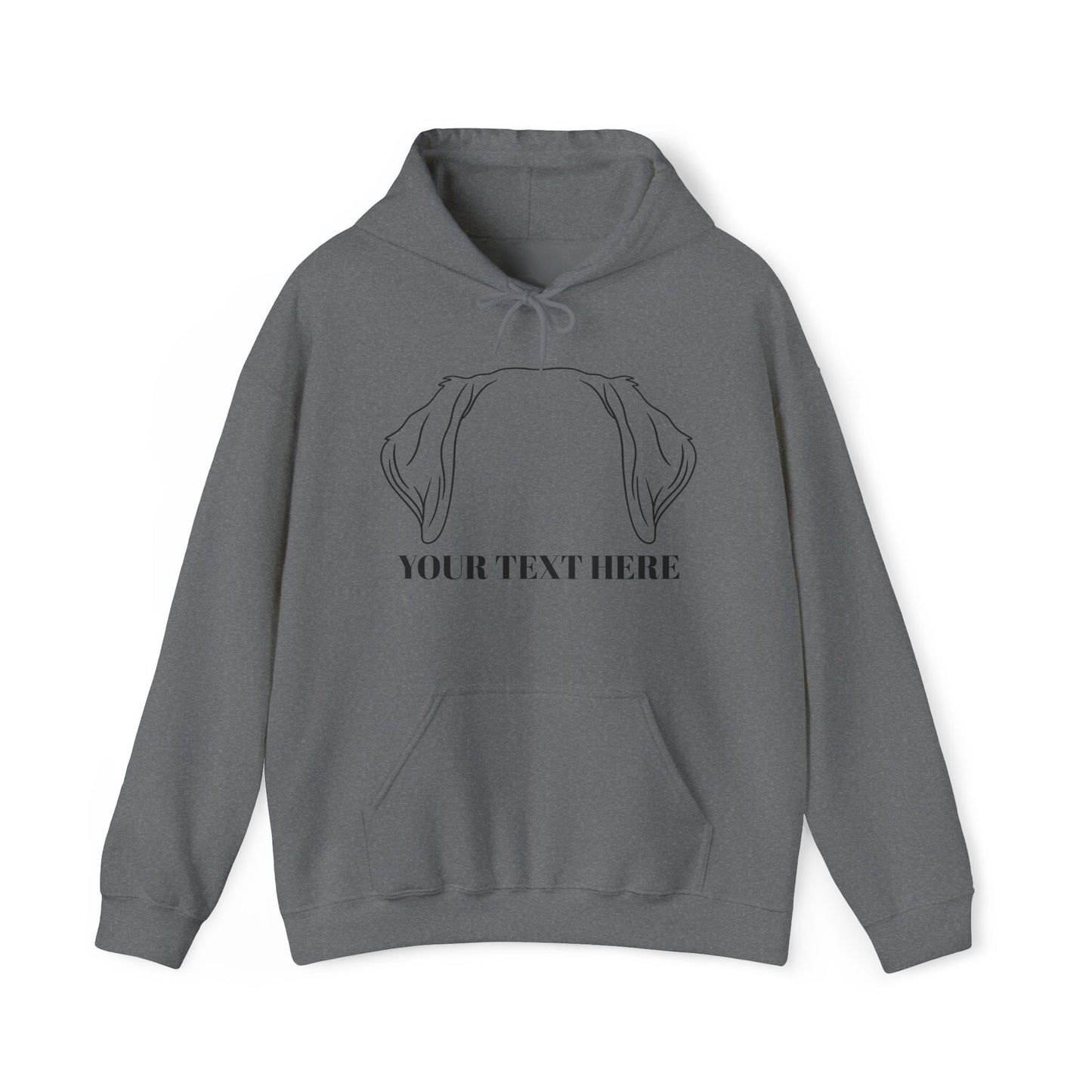Personalised Labrador Dog Ear Hoodie – Custom Text Unisex Pullover