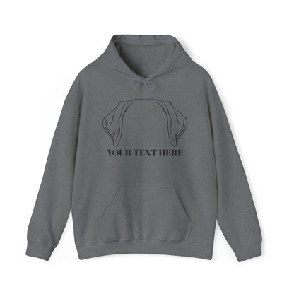 Personalised Labrador Dog Ear Hoodie – Custom Text Unisex Pullover