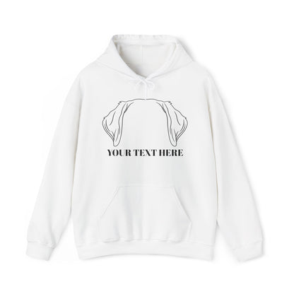 Personalised Labrador Dog Ear Hoodie – Custom Text Unisex Pullover