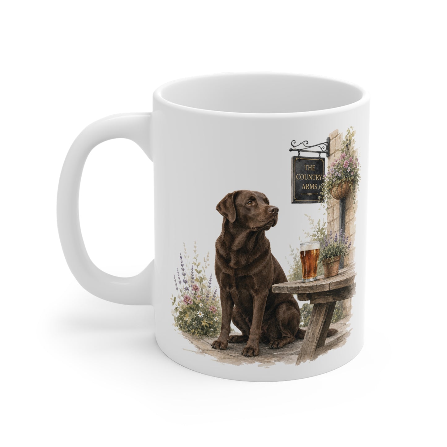 Chocolate Labrador Country Pub Mug – The Best Days End At The Pub