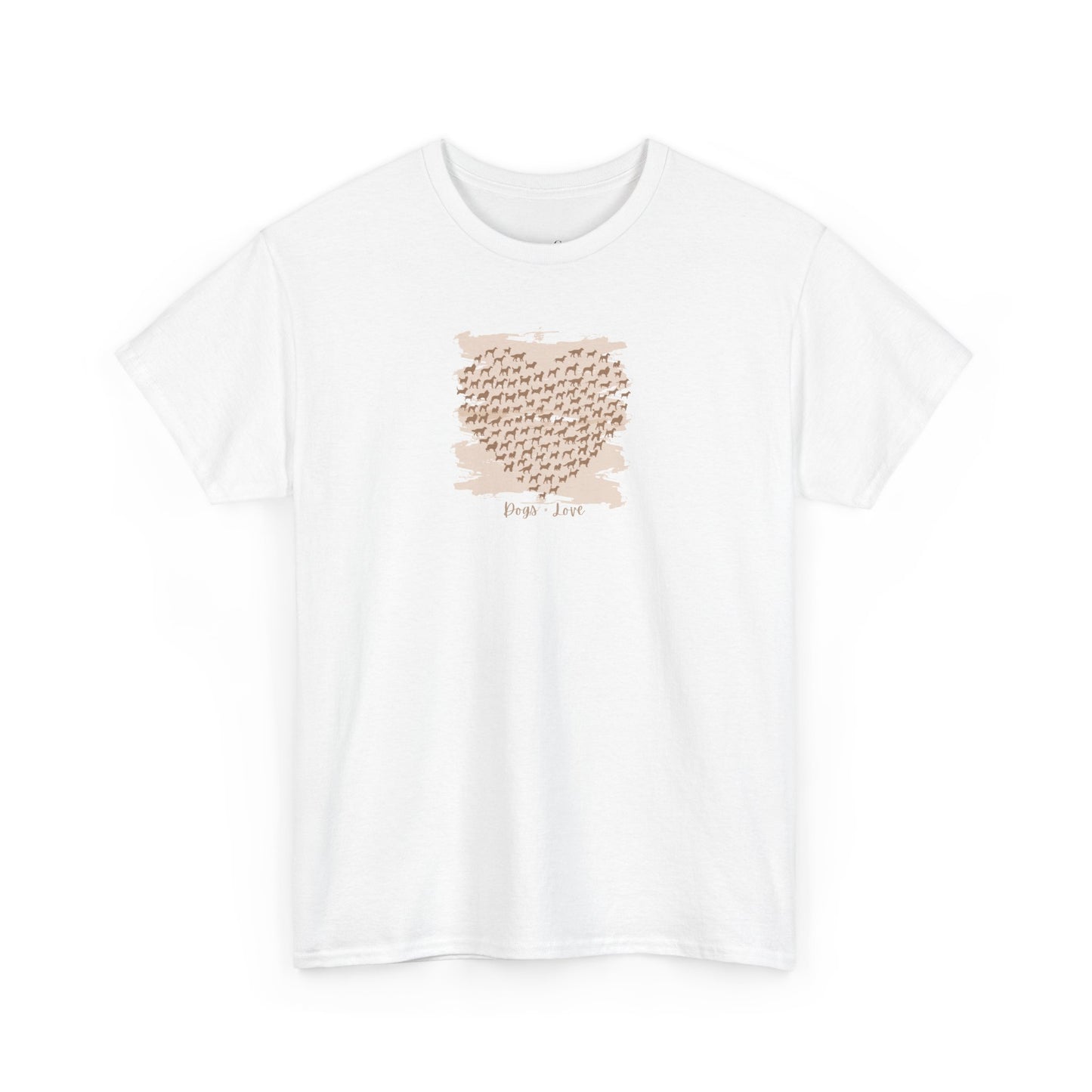 Dogs = Love – Heart Silhouette Dog Lover Unisex Tee