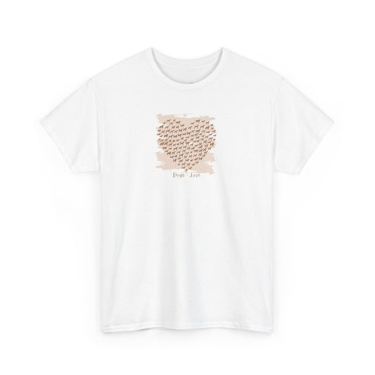 Dogs = Love – Heart Silhouette Dog Lover Unisex Tee