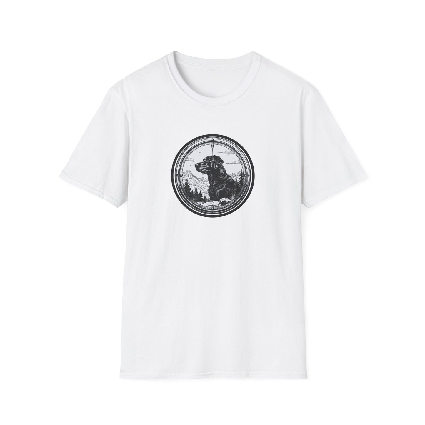 Labrador Outdoor Compass T-Shirt – Mountain & Forest Dog Lover Design