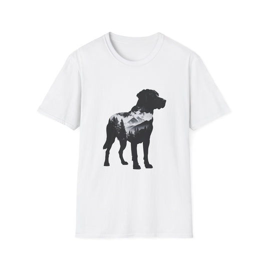 Labrador Mountain Silhouette T-Shirt – Outdoor Dog Lover Nature Design