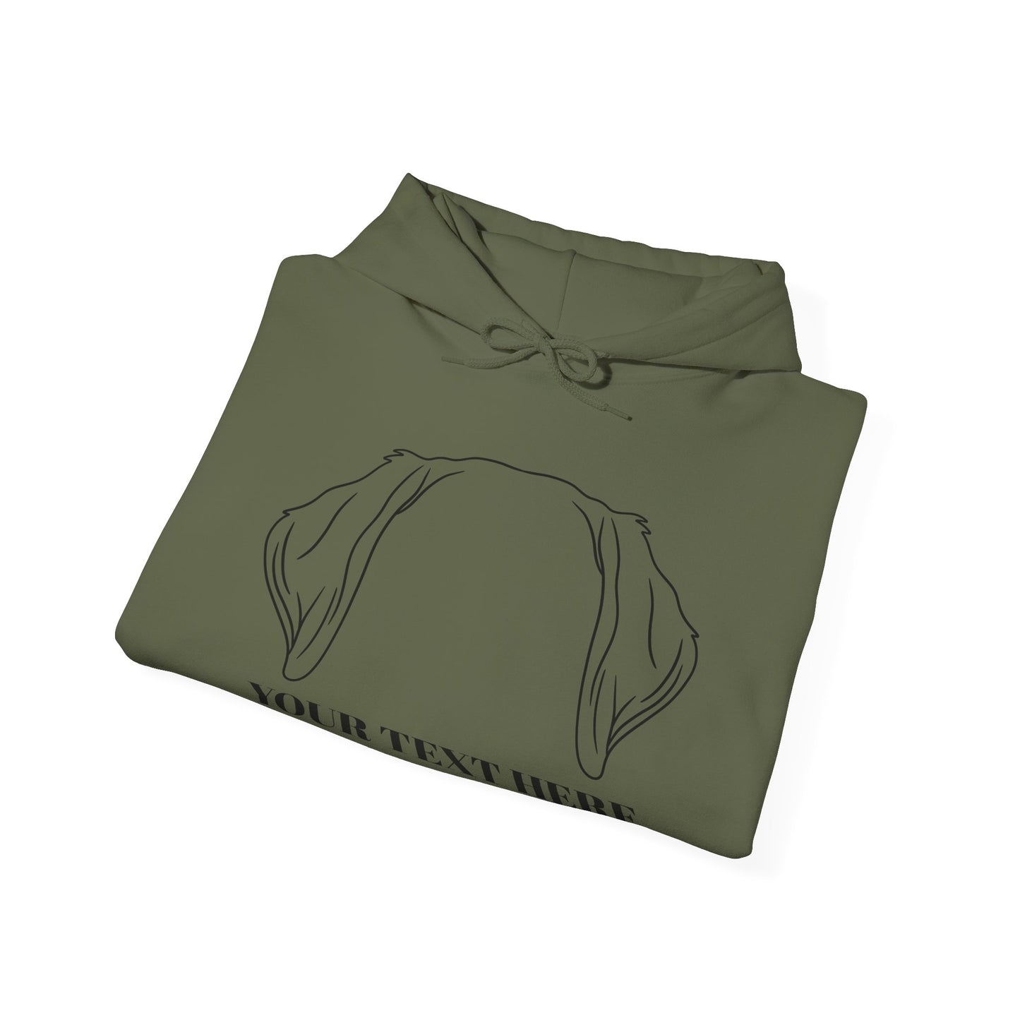 Personalised Labrador Dog Ear Hoodie – Custom Text Unisex Pullover