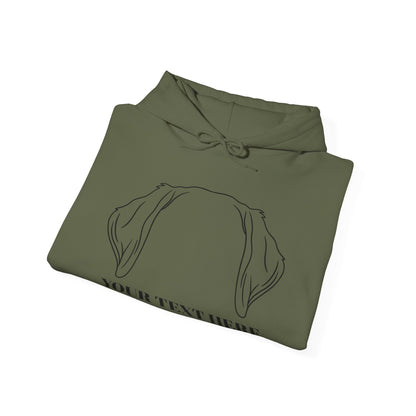 Personalised Labrador Dog Ear Hoodie – Custom Text Unisex Pullover