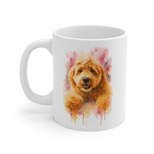 Custom Pet Portrait Mug – Watercolour Style with Personalised Photo and Colour Theme, Gift, Present