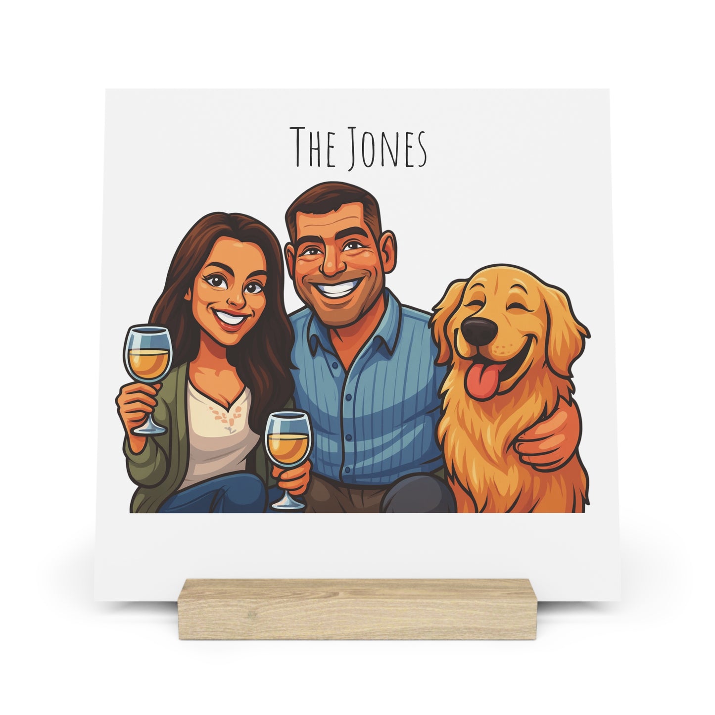 Personalised Caricature Picture Board with Stand