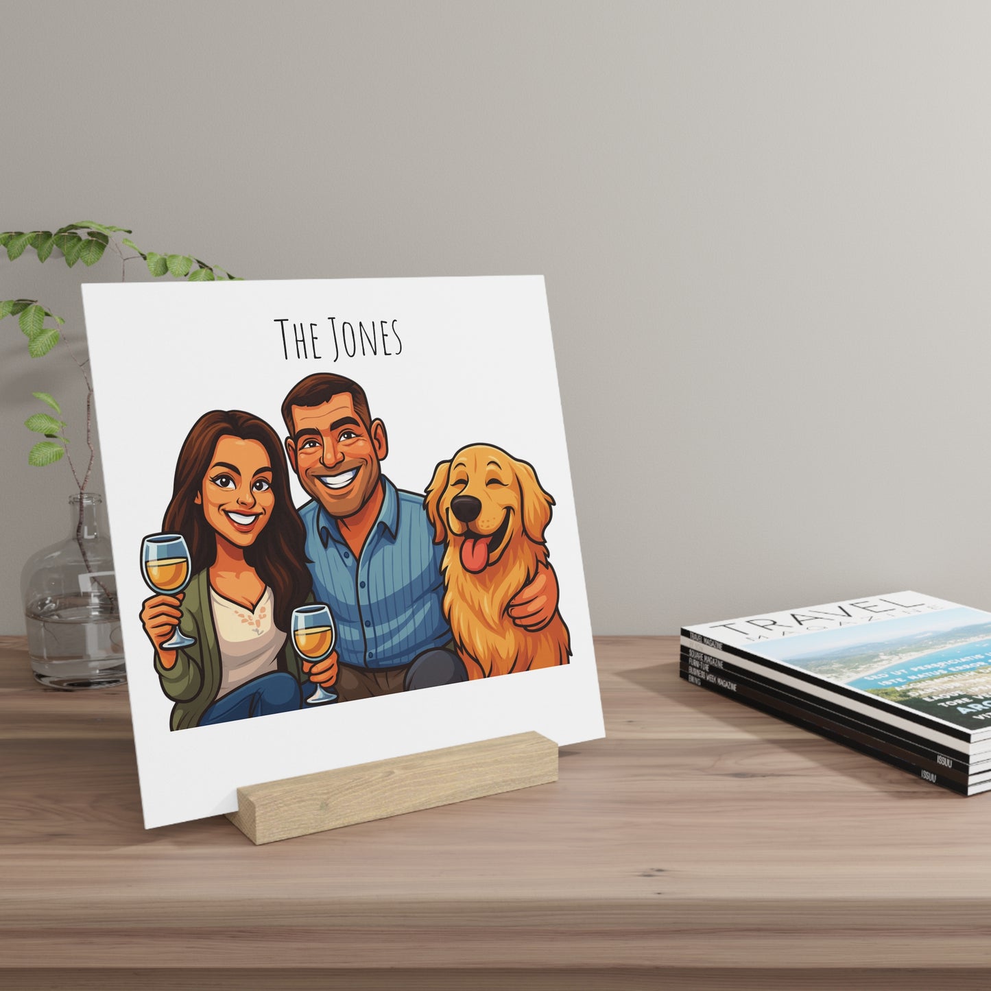 Personalised Caricature Picture Board with Stand