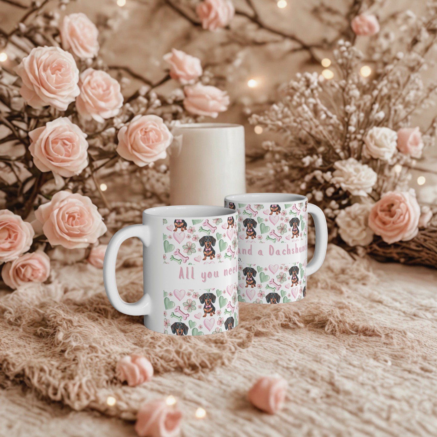 Dachshund Valentine’s Mug – “All you need is love and a Dachshund”