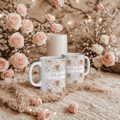 Golden Retriever Valentine’s Mug – “All you need is love and a Golden Retriever”