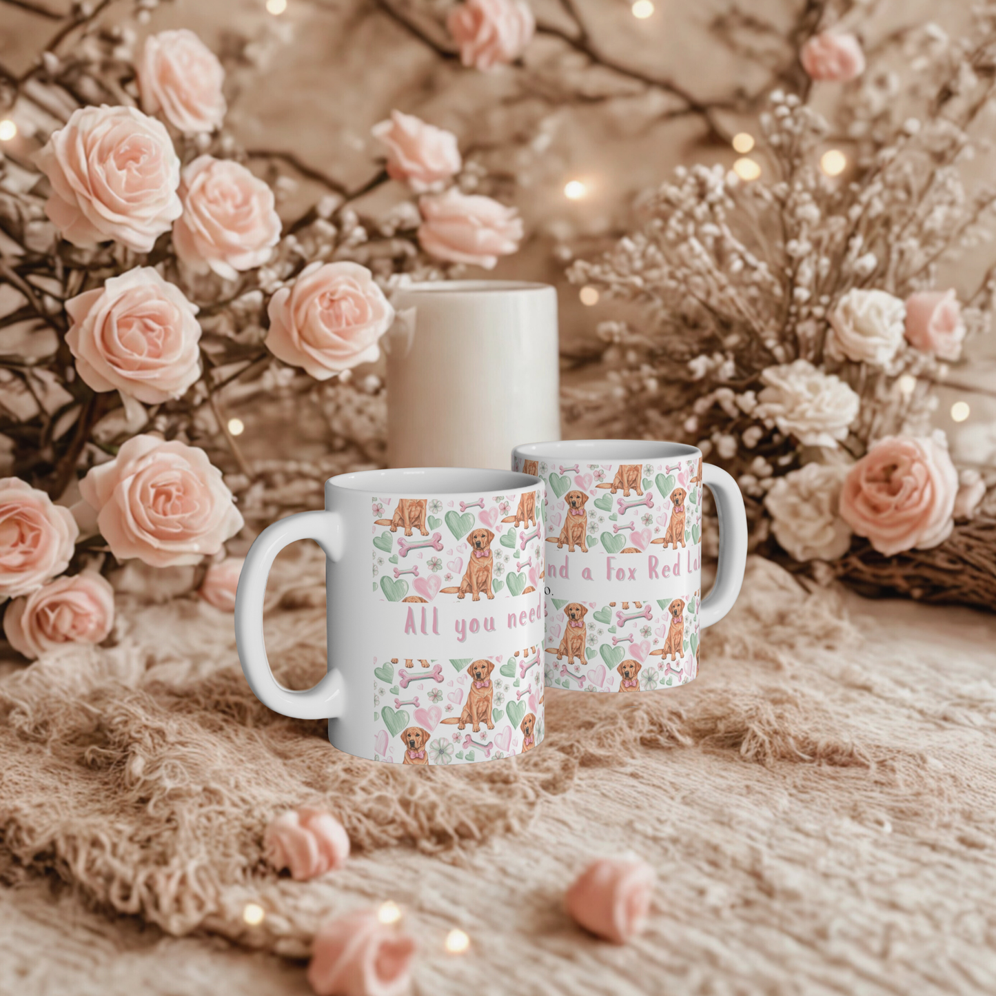 Fox Red Labrador Valentine’s Mug – “All you need is love and a Fox Red Lab”