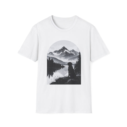 Labrador Mountain Reflection T-Shirt – Scenic Outdoor Dog Design