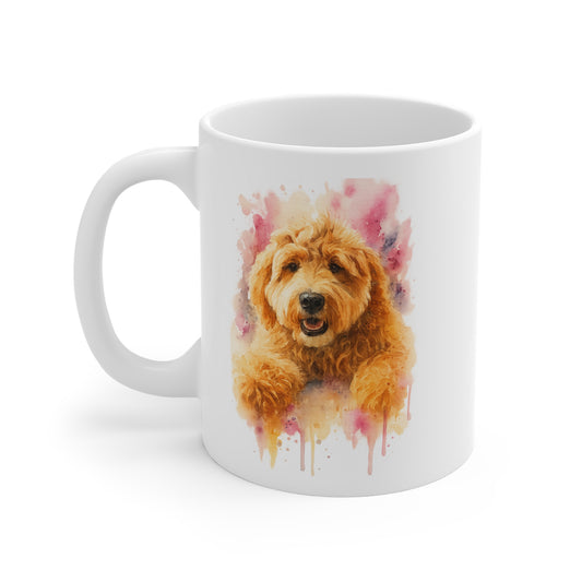 Custom Pet Portrait Mug – Watercolour Style with Personalised Photo and Colour Theme, Gift, Present