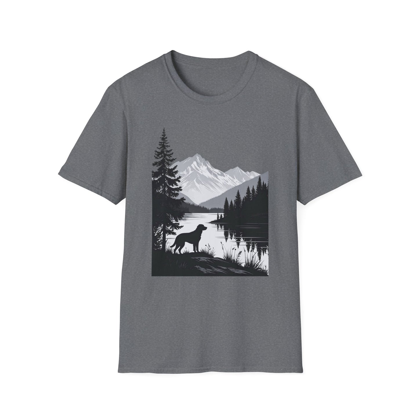 Labrador Mountain Lake T-Shirt – Outdoor Dog Adventure Design