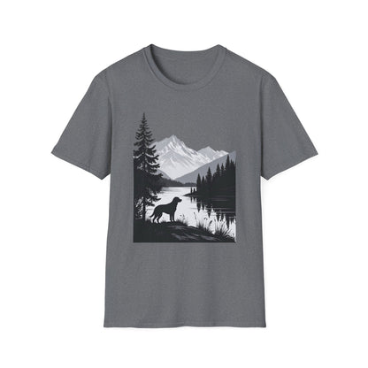 Labrador Mountain Lake T-Shirt – Outdoor Dog Adventure Design