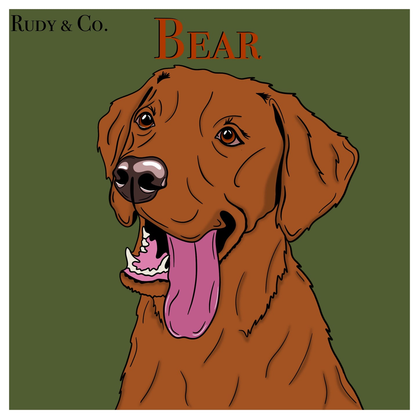 Personalised Digital Art Pet Portrait - Custom Square Artwork