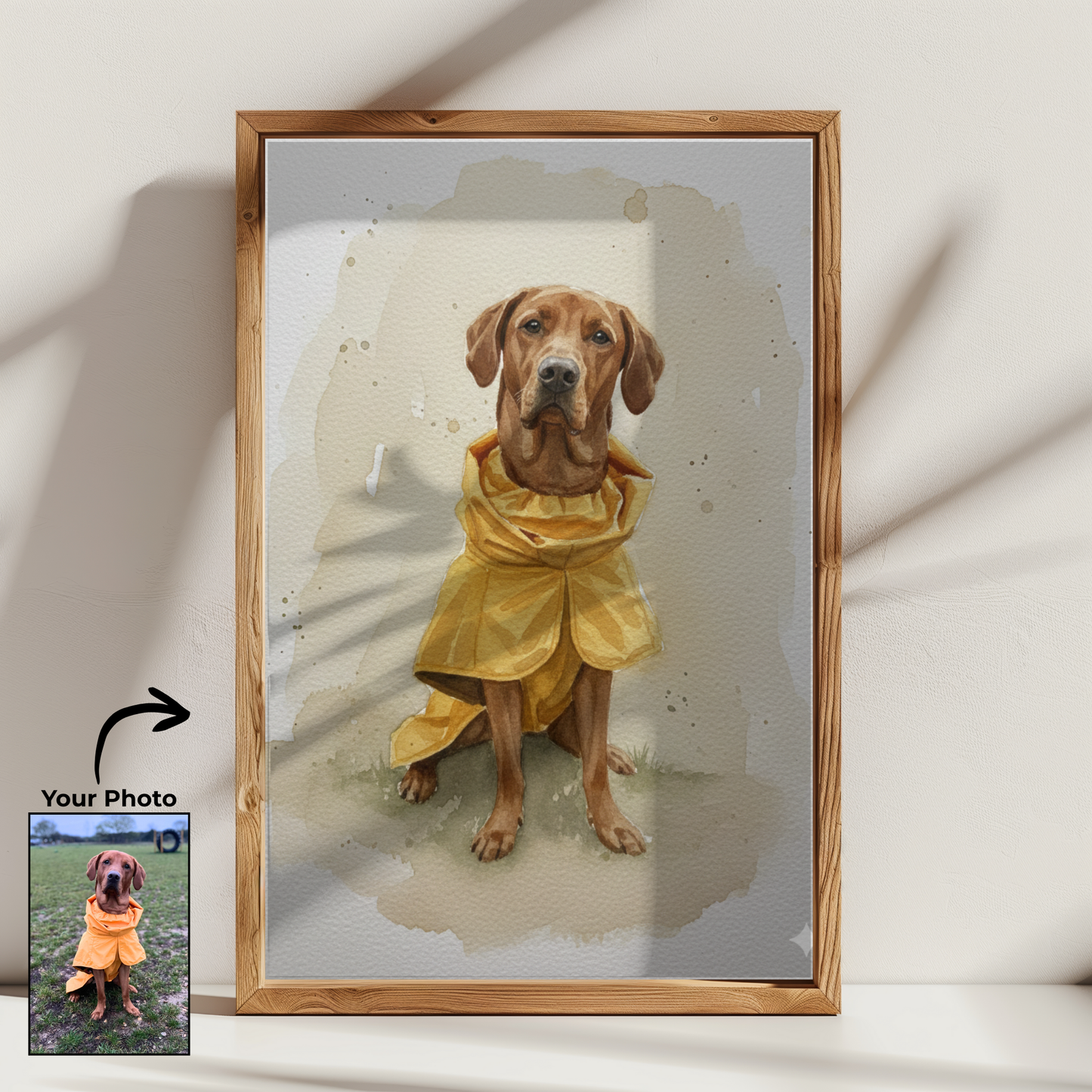 Custom Watercolour Painted Pet Portrait from Photo - Digital Download