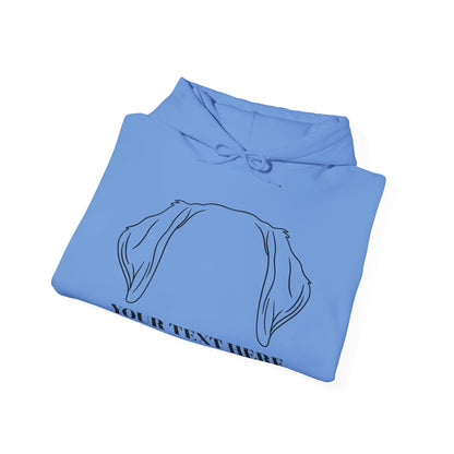 Personalised Labrador Dog Ear Hoodie – Custom Text Unisex Pullover