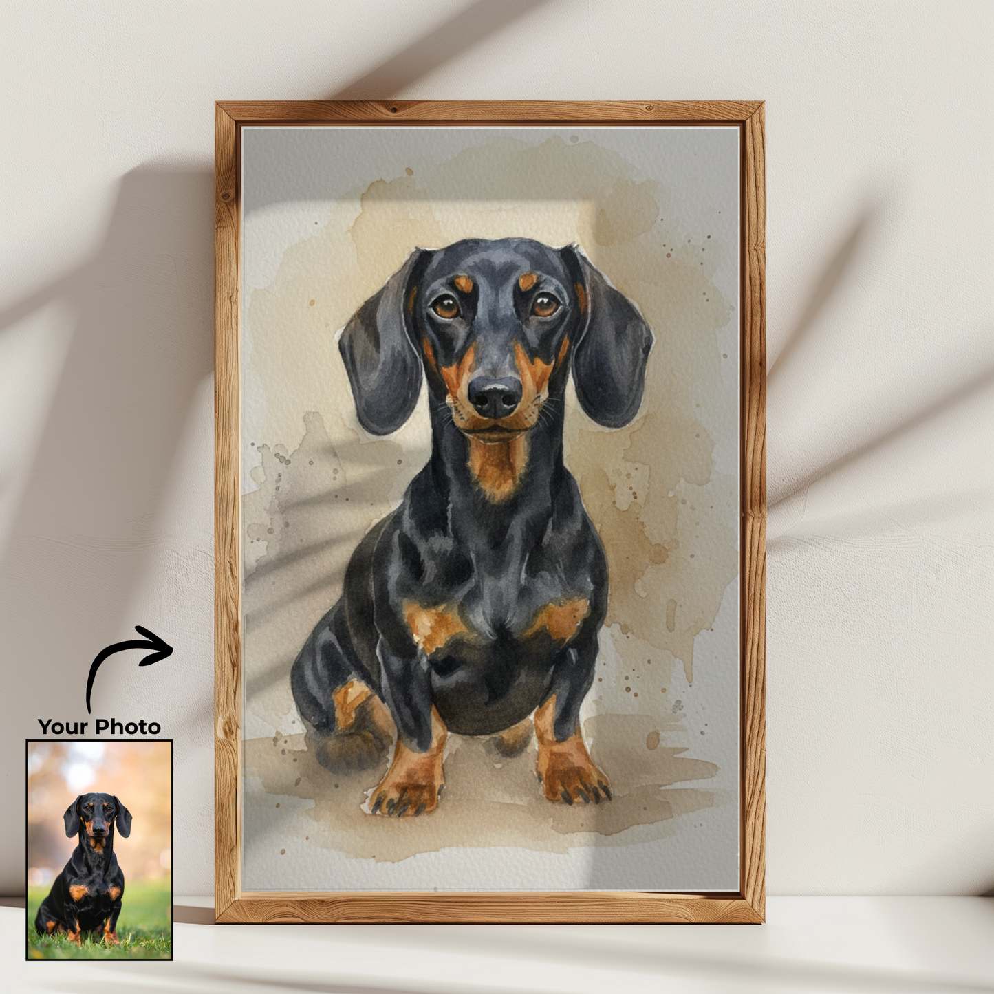 Custom Watercolour Painted Pet Portrait from Photo - Digital Download