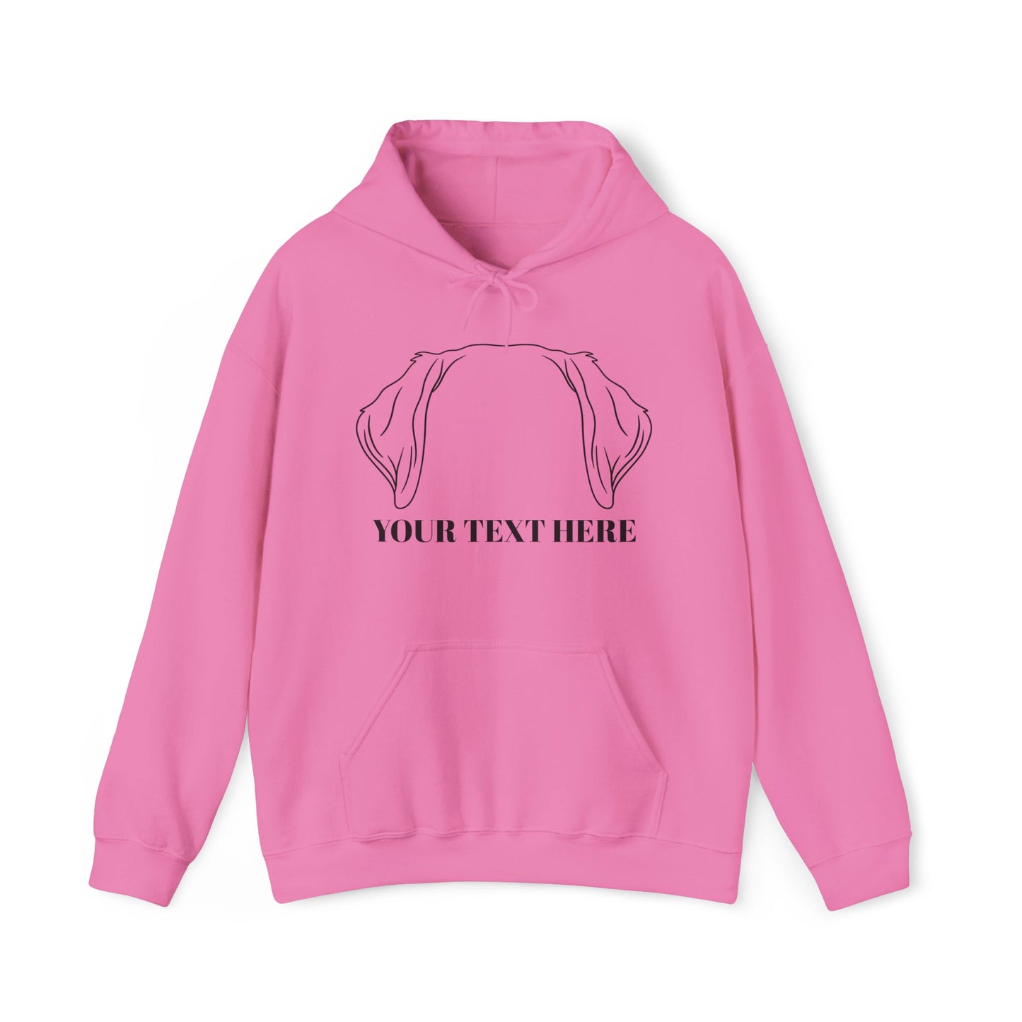 Personalised Labrador Dog Ear Hoodie – Custom Text Unisex Pullover