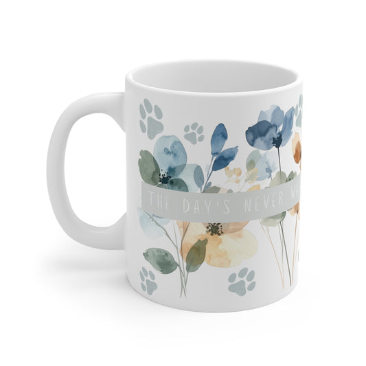 The Day’s Never Wasted If You Walked the Dog Mug – Blue and Grey