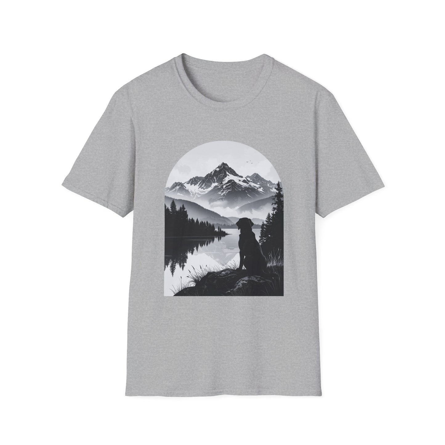 Labrador Mountain Reflection T-Shirt – Scenic Outdoor Dog Design