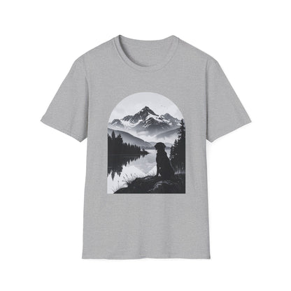 Labrador Mountain Reflection T-Shirt – Scenic Outdoor Dog Design